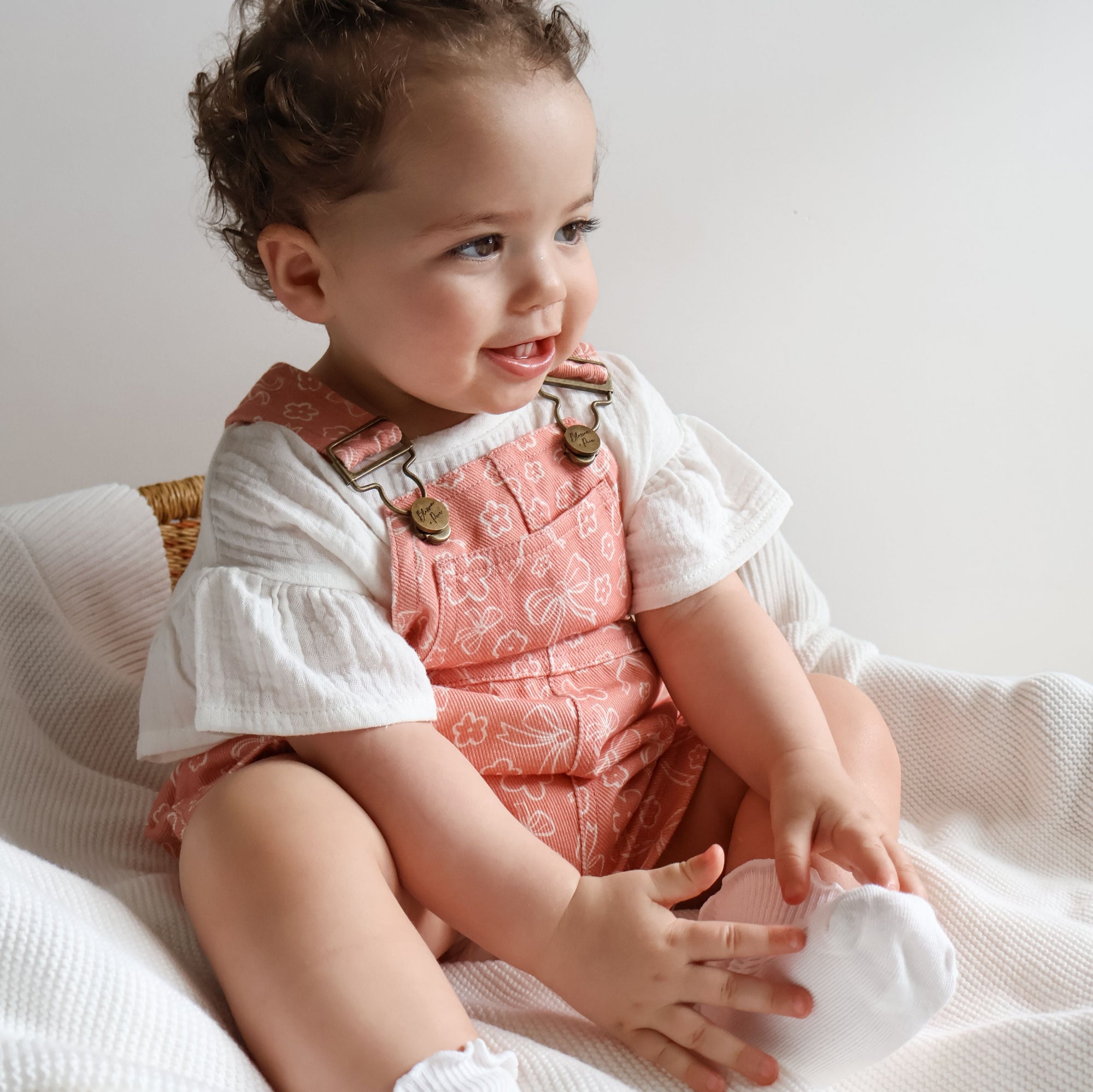 Blooming Bow Denim Shortalls