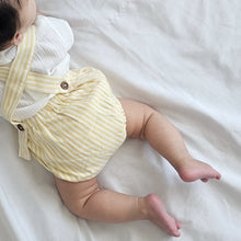 Load image into Gallery viewer, Yellow Stripe Cross Back Romper