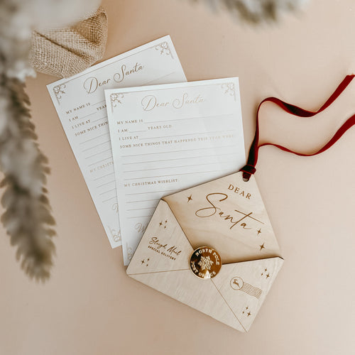 'Dear Santa' Wooden Letter Envelope