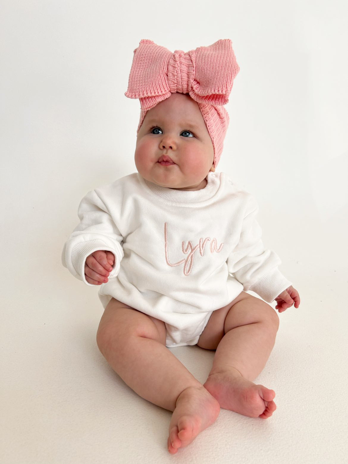 Long Sleeve Personalised Bubble Romper - Milk