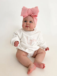 Long Sleeve Personalised Bubble Romper - Milk