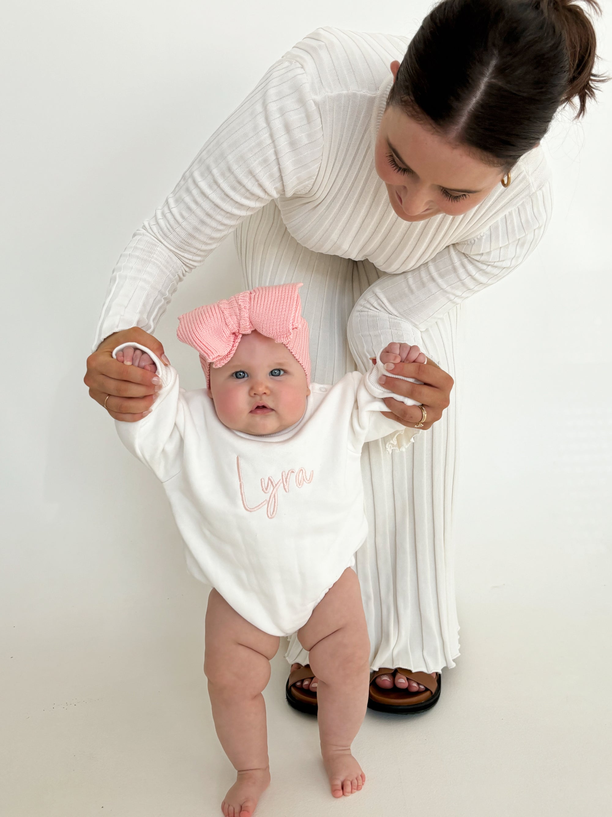 Long Sleeve Personalised Bubble Romper - Milk