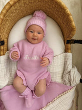 Load image into Gallery viewer, Long Sleeve Frill Leg Knit Romper - Lilac