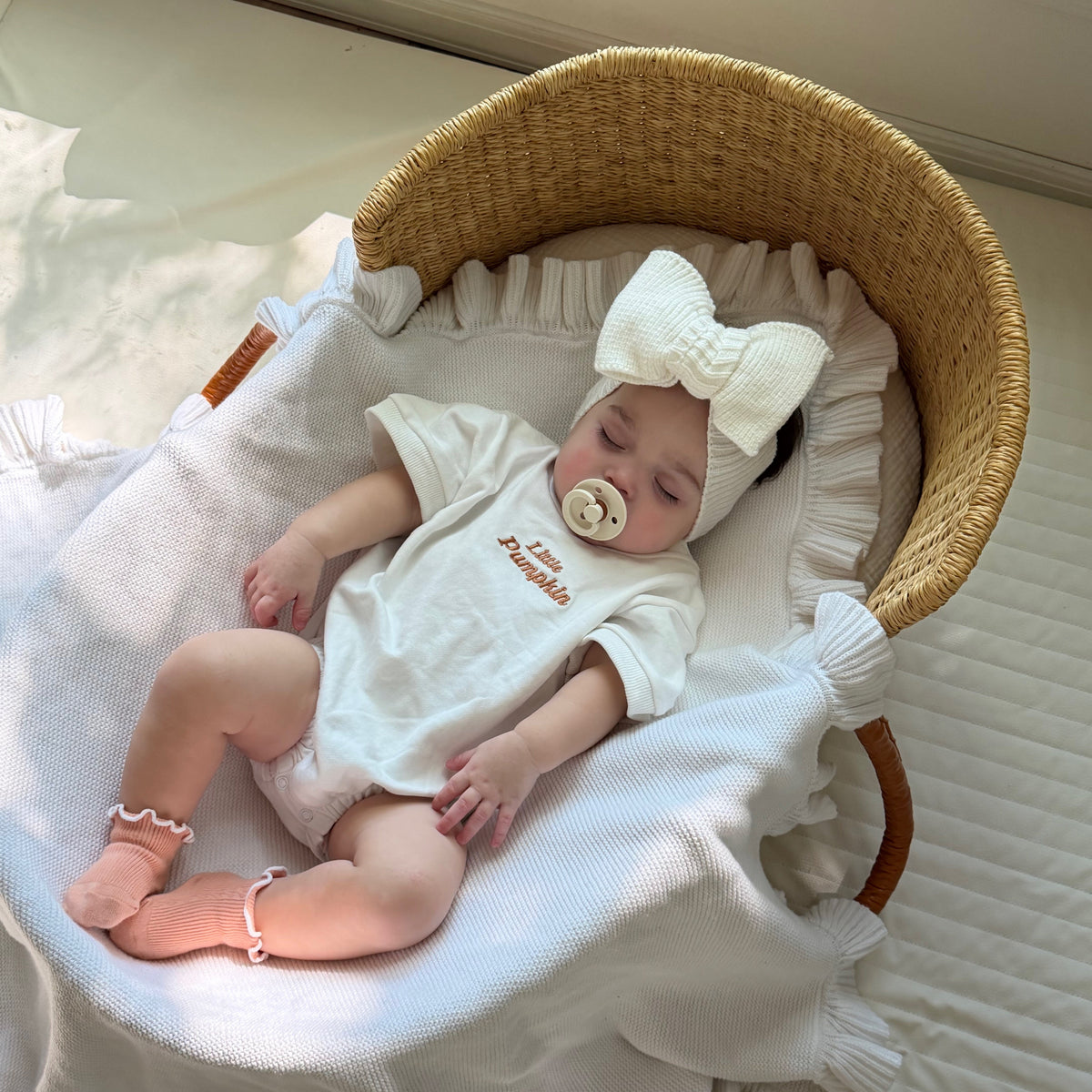 'Little Pumpkin' Short Sleeve Bubble Romper