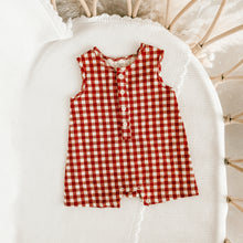 Load image into Gallery viewer, Red Gingham Playsuit