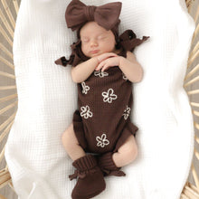 Load image into Gallery viewer, Singlet Daisy Frill Knit Romper - Espresso