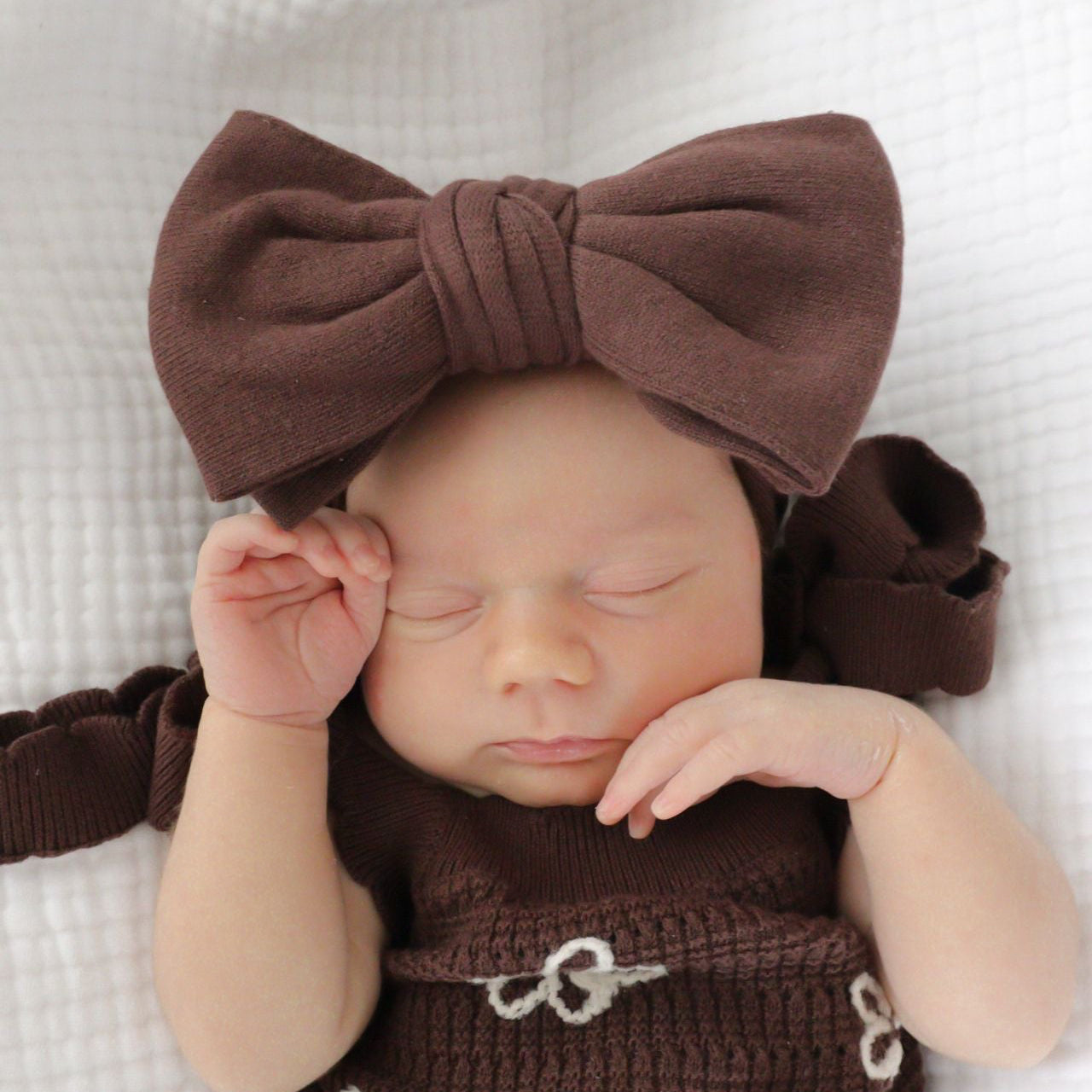 Singlet Daisy Frill Knit Romper - Espresso