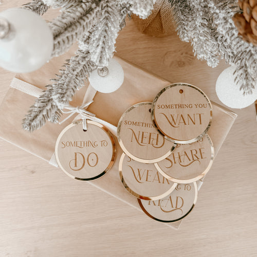 Round Gold Acrylic Mindful Gift Tags (Set of 6) - Non Personalised - PRE ORDER - Est. Dispatch End of September