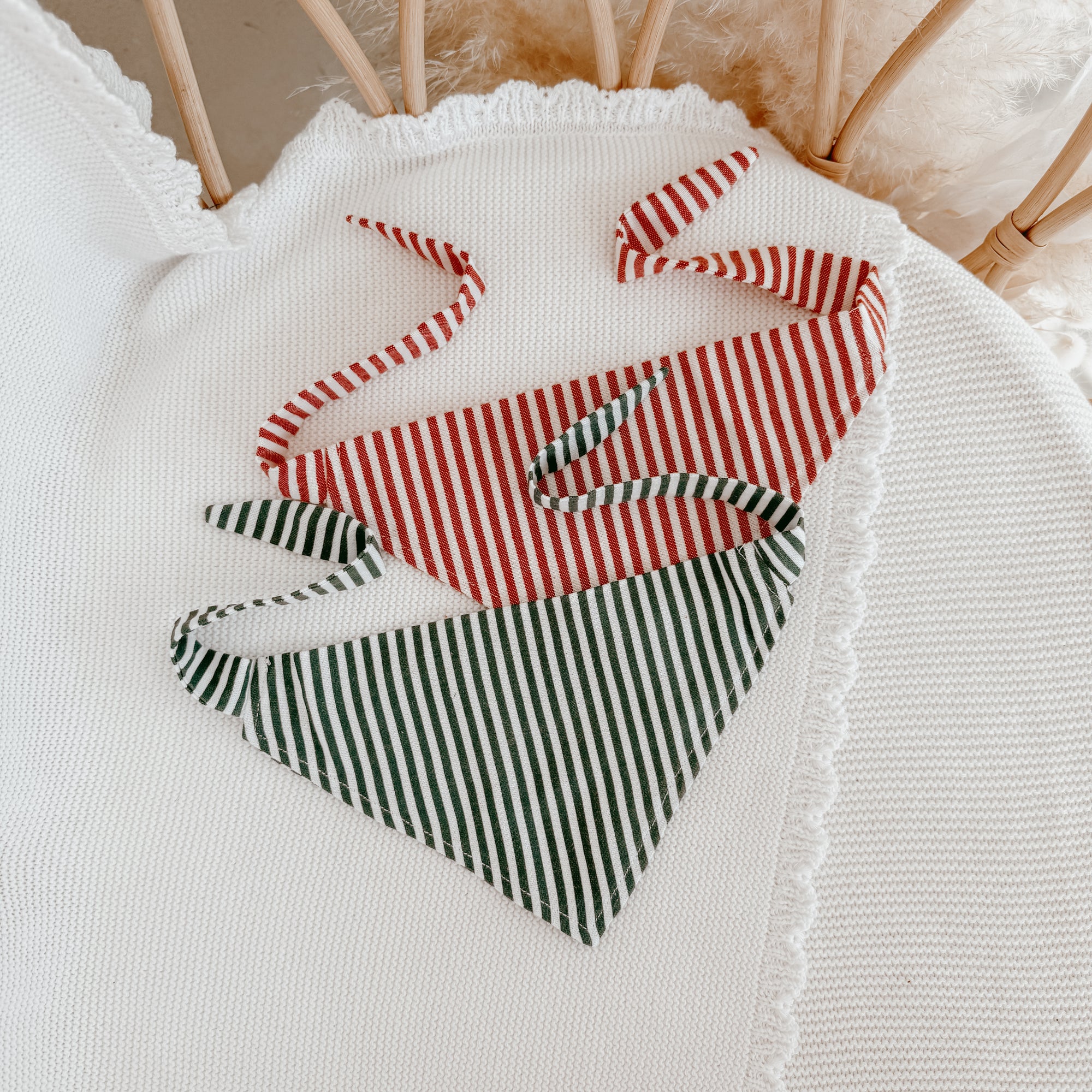 Candy Stripe Dog Bandana - Red or Green
