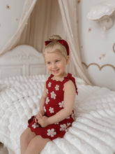 Load image into Gallery viewer, Red Posy Shoulder Tie Knit Dress