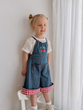 Load image into Gallery viewer, Strawberry Picnic Denim Overalls