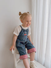 Load image into Gallery viewer, Strawberry Picnic Denim Overalls