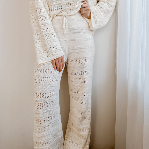 Ladies Knit Pants - Vanilla Latte