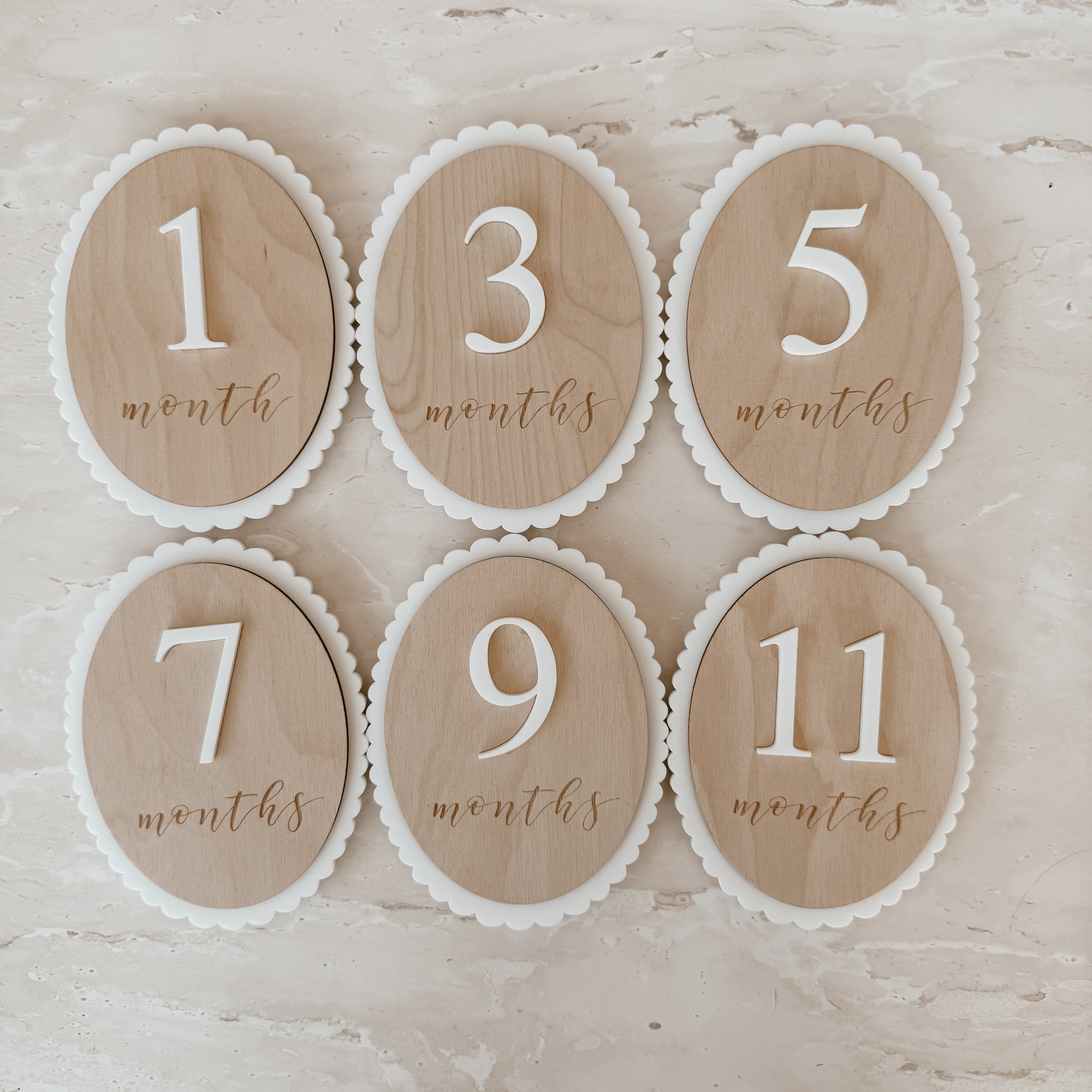 Scallop Baby Milestone Collection - Acrylic