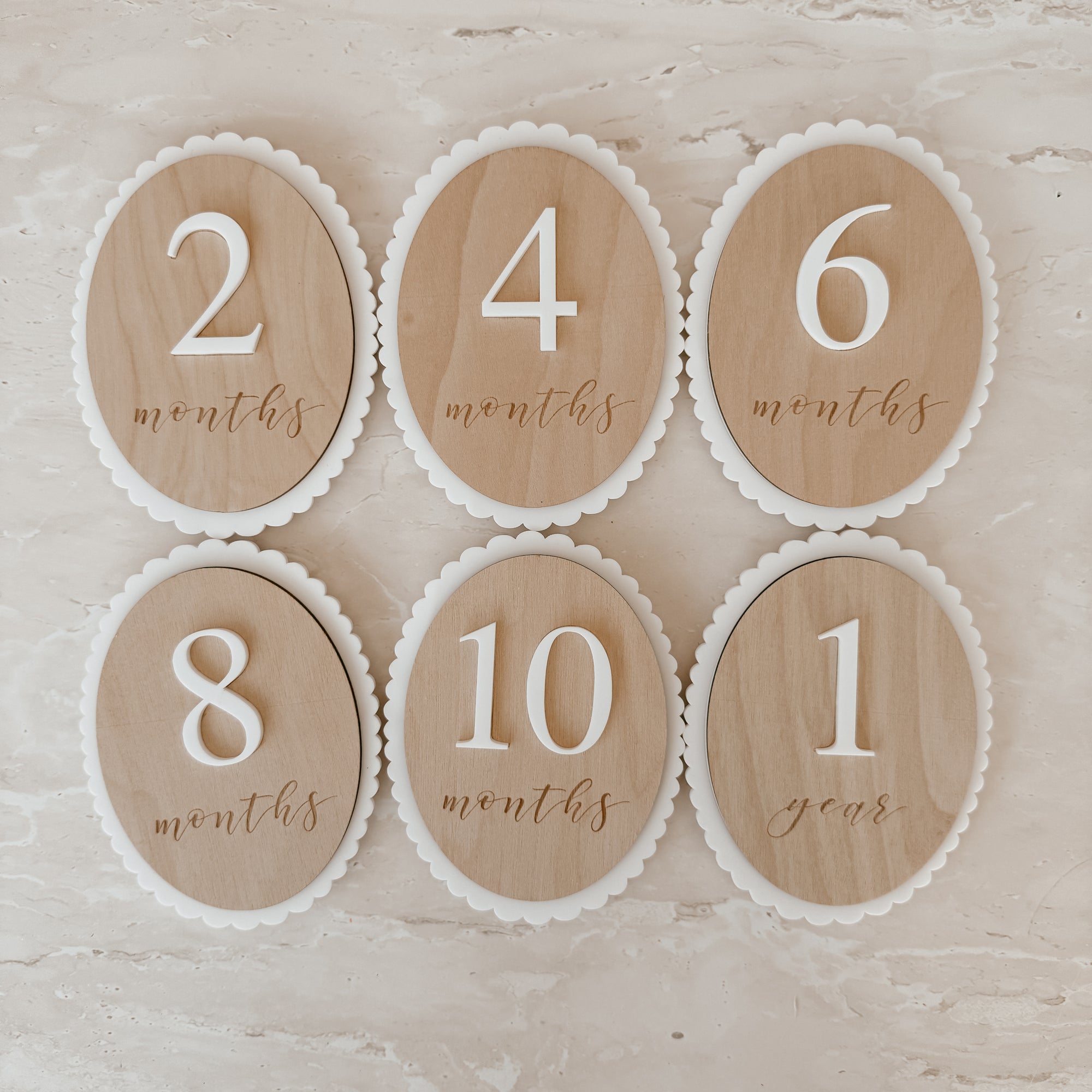 Scallop Baby Milestone Collection - Acrylic