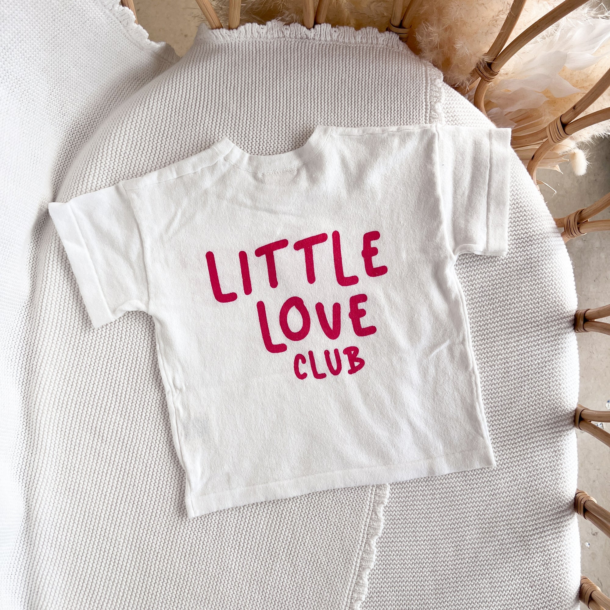 'Little Love Club' Tee - White &amp; Red