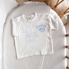 Load image into Gallery viewer, &#39;Little Love Club&#39; Tee - White &amp; Blue - Dual Logo Design