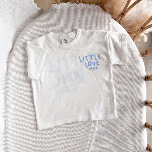 'Little Love Club' Tee - White & Blue - Dual Logo Design