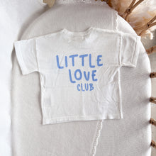 Load image into Gallery viewer, &#39;Little Love Club&#39; Tee - White &amp; Blue - Dual Logo Design