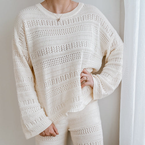 Ladies Knit Top - Vanilla Latte