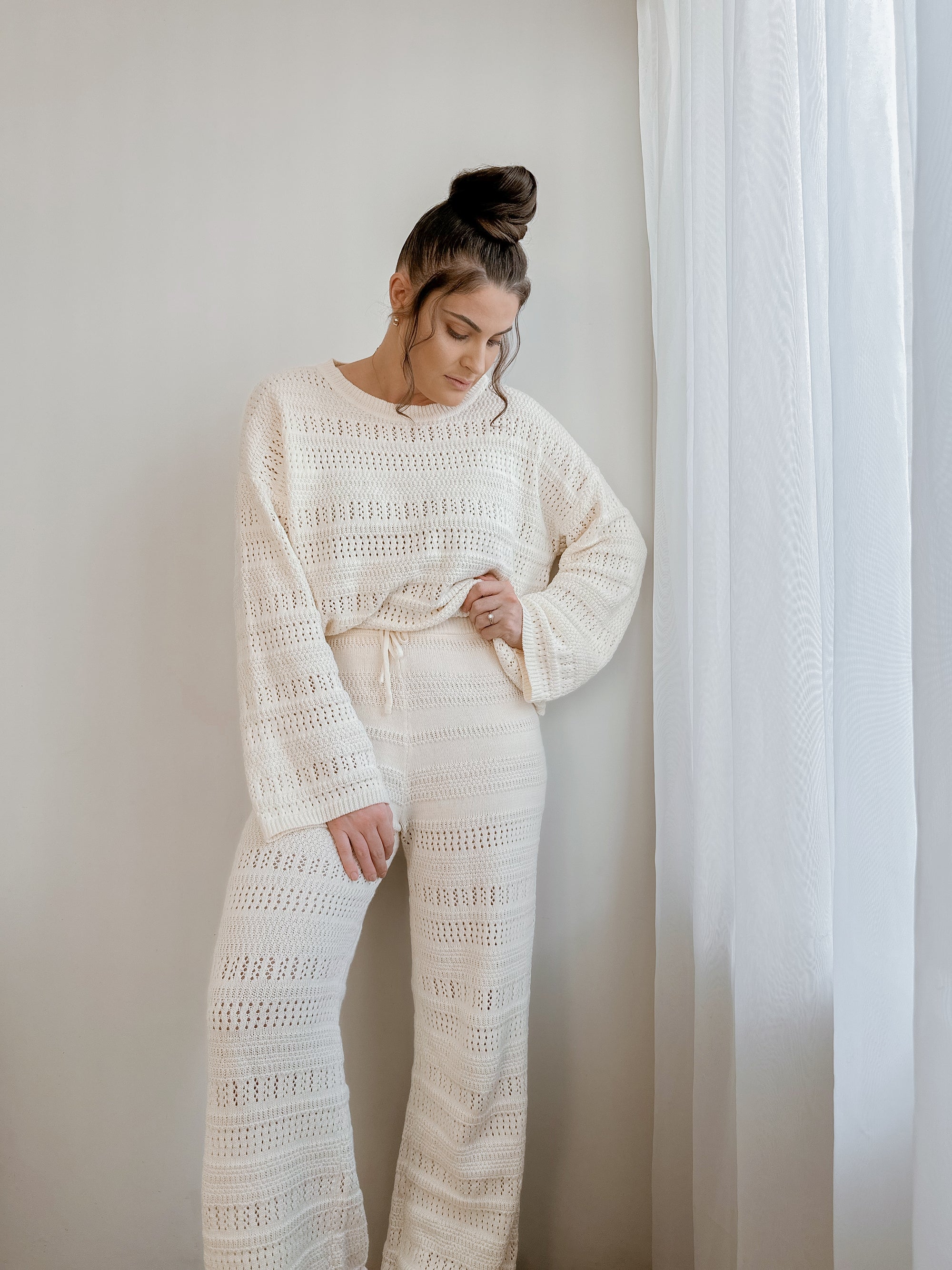 Ladies Knit Pants - Vanilla Latte