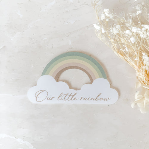 Hello World/Our Little Rainbow Two-Sided Rainbow Plaque