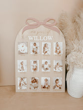 Load image into Gallery viewer, &#39;One Year Of&#39; Personalised First Birthday Board - Bow - PRE ORDER - Est. Dispatch Mid-September