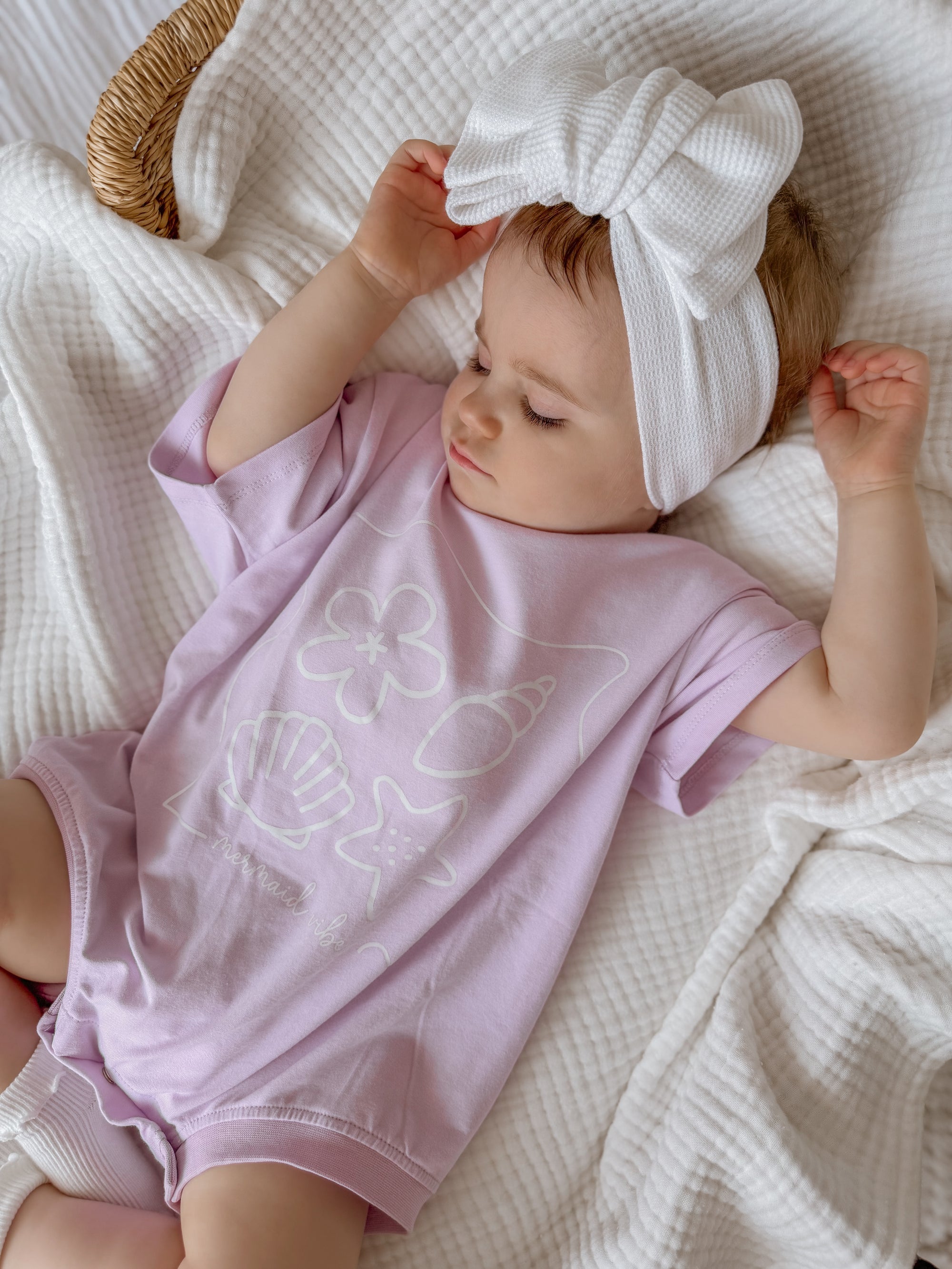 Lavender 'Mermaid Vibes' Oversized Slouch Romper
