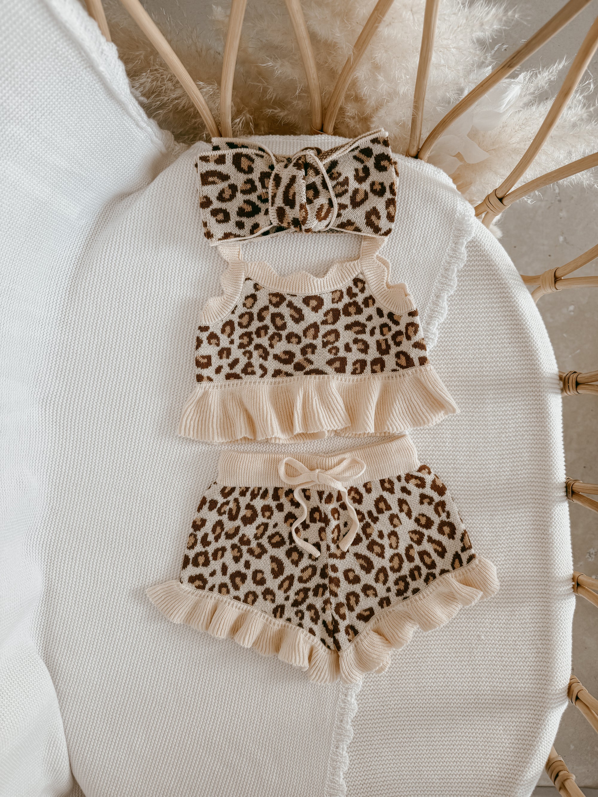 Knit Tie Set - Leopard