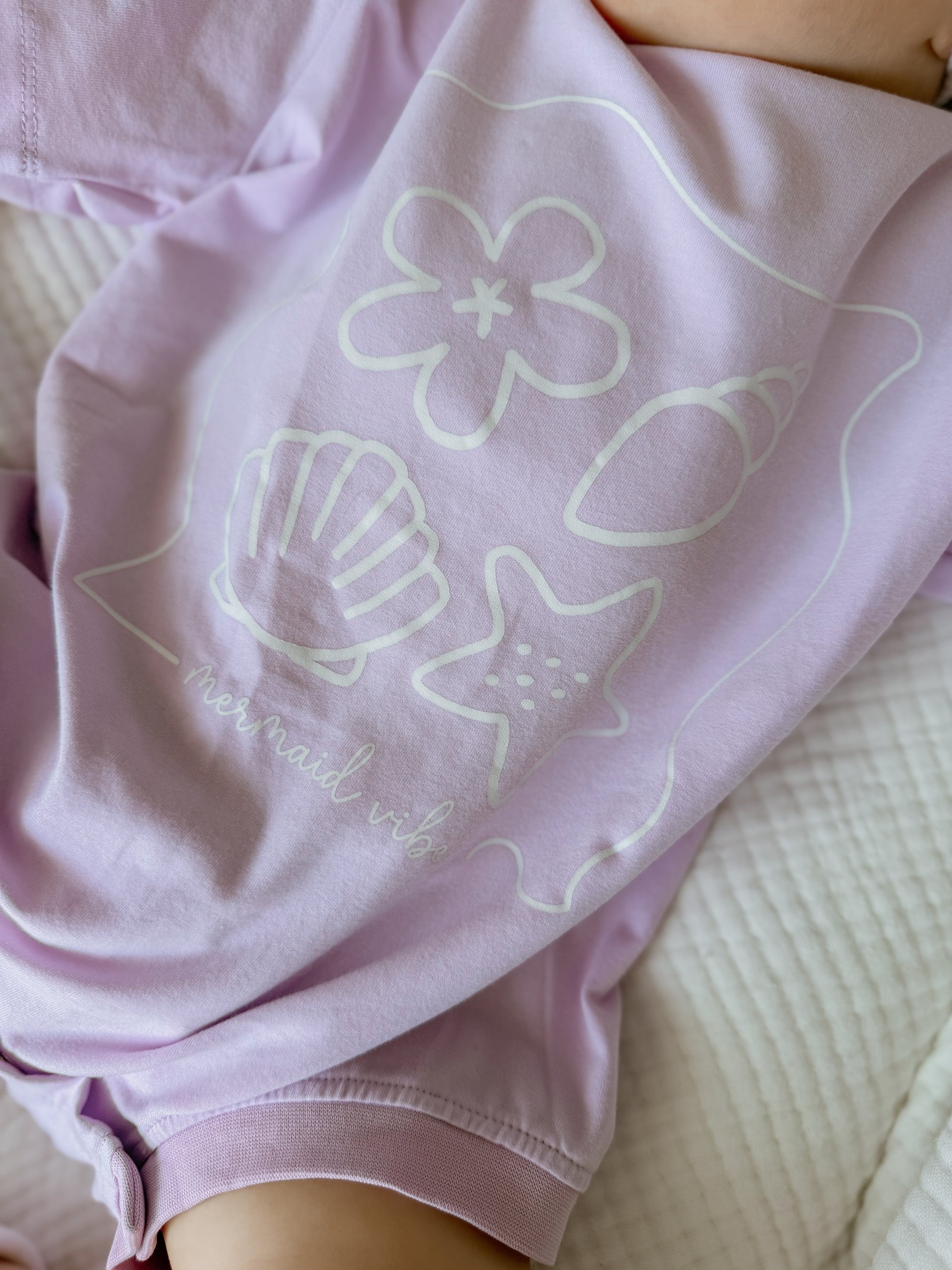 Lavender 'Mermaid Vibes' Oversized Slouch Romper
