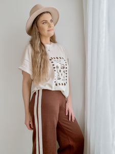 Ladies 'Favourite Days' Tee - Cream & Brown