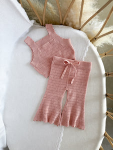 Flare Knit Set - Blush