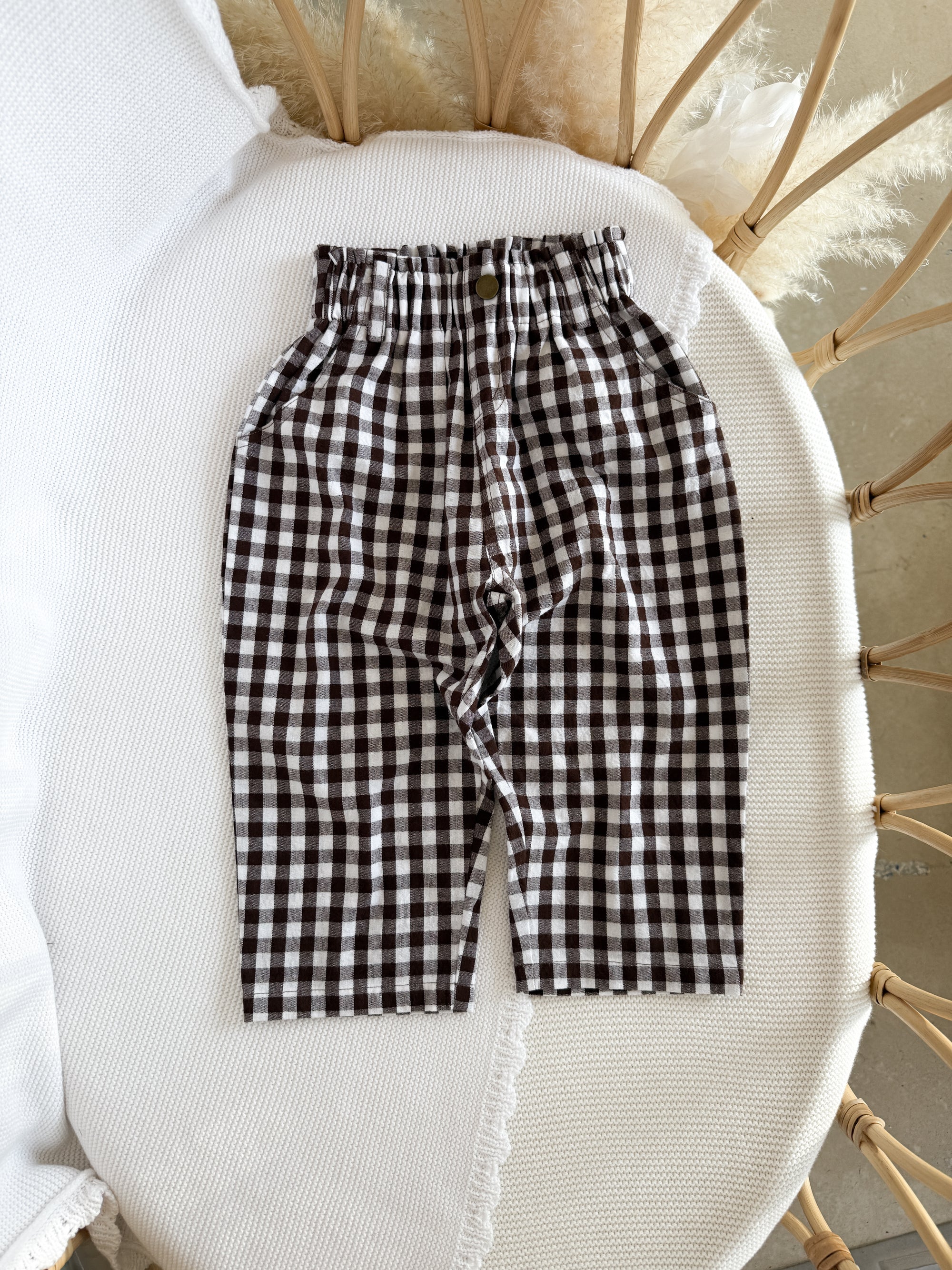 Kids Cocoa Gingham Pants