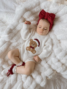 Teddy Bear Chunky Knit Romper