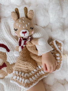 Reindeer Crochet Lovey Comforter
