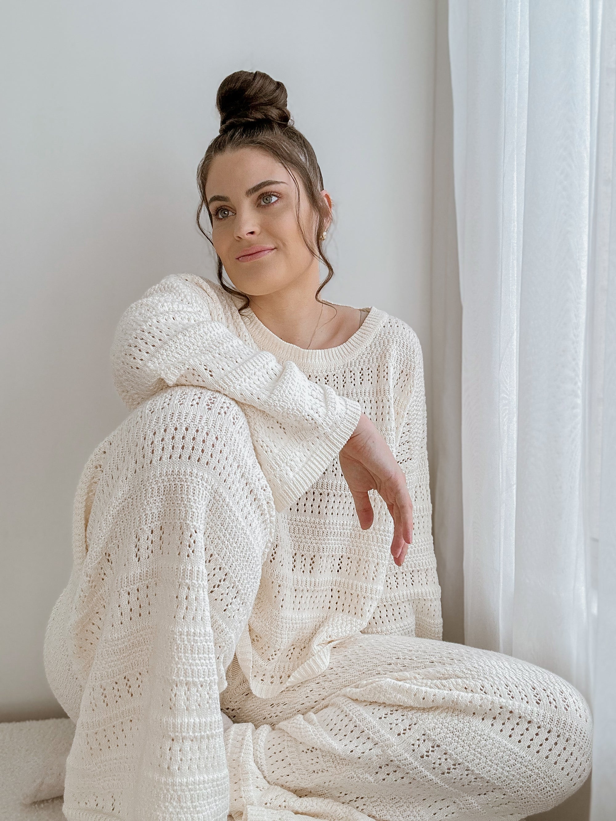 Ladies Knit Pants - Vanilla Latte