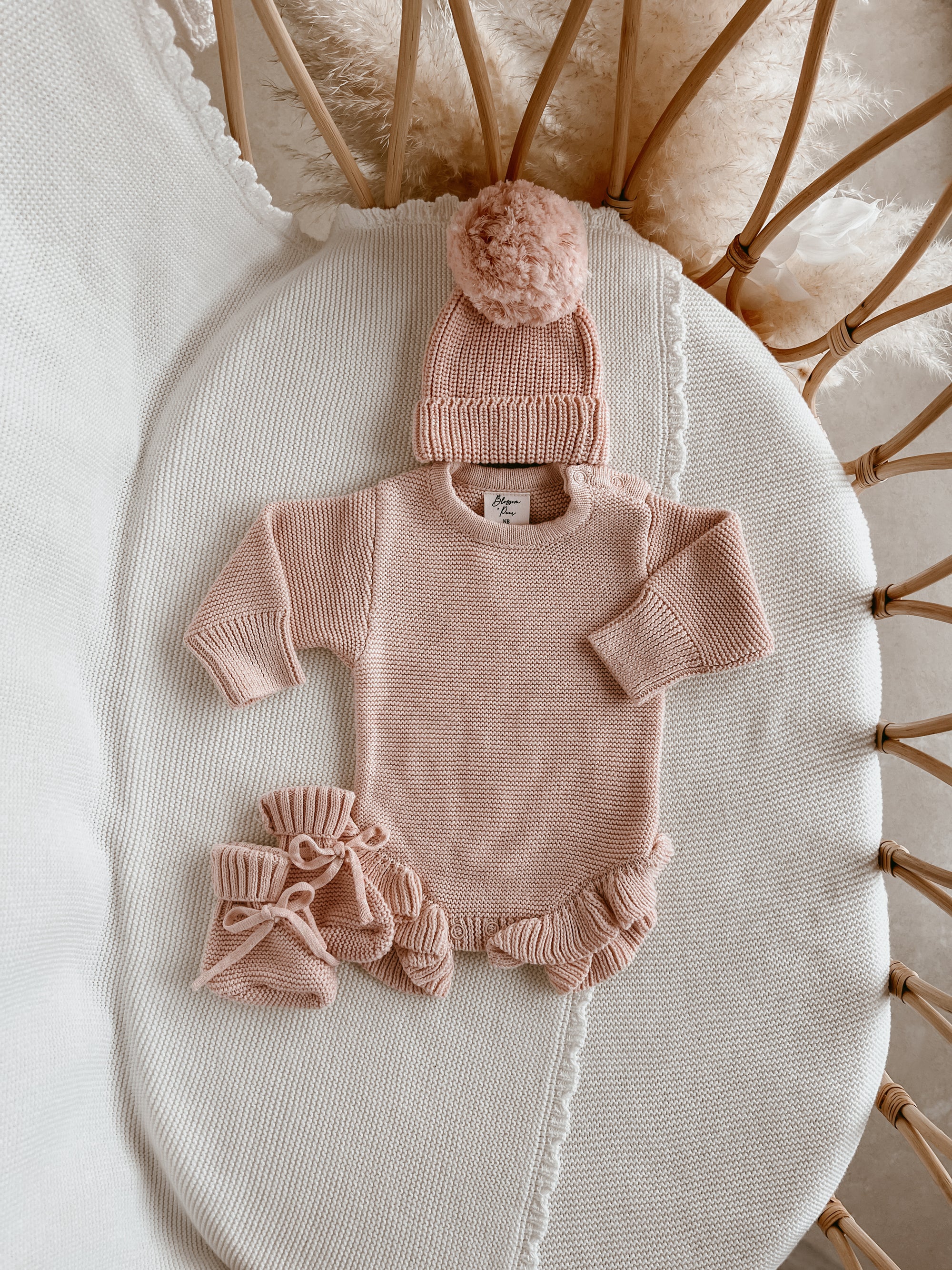 Mini Knit Booties - Pink Lemonade