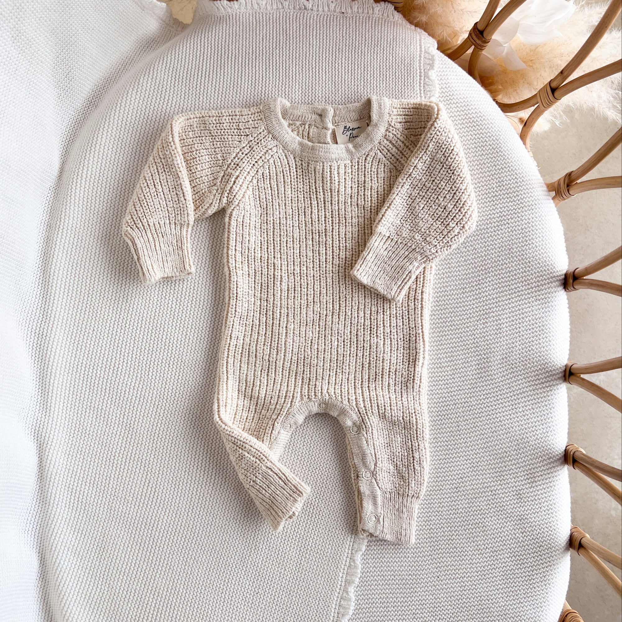 Frankie Classic Knit Romper - Honey