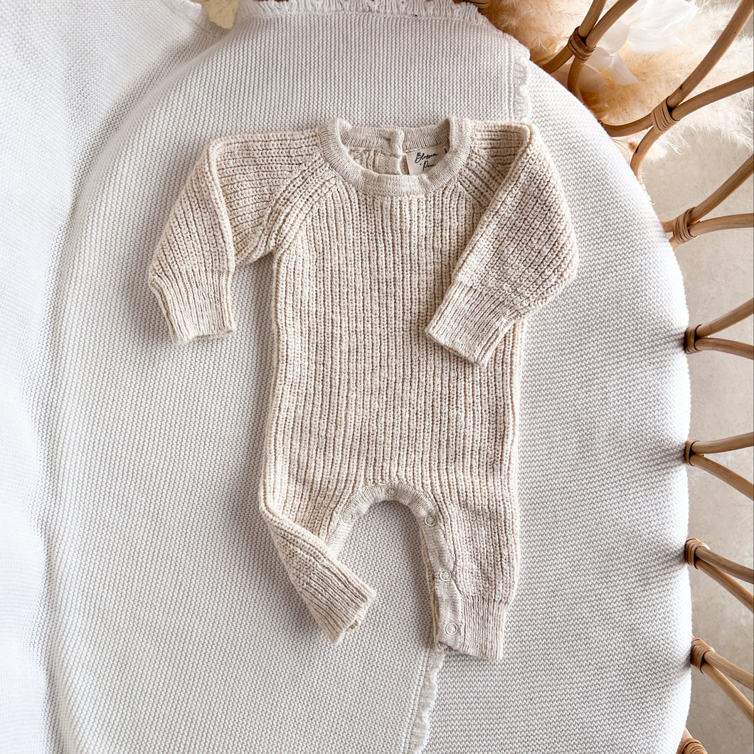 Frankie Classic Knit Romper - Honey