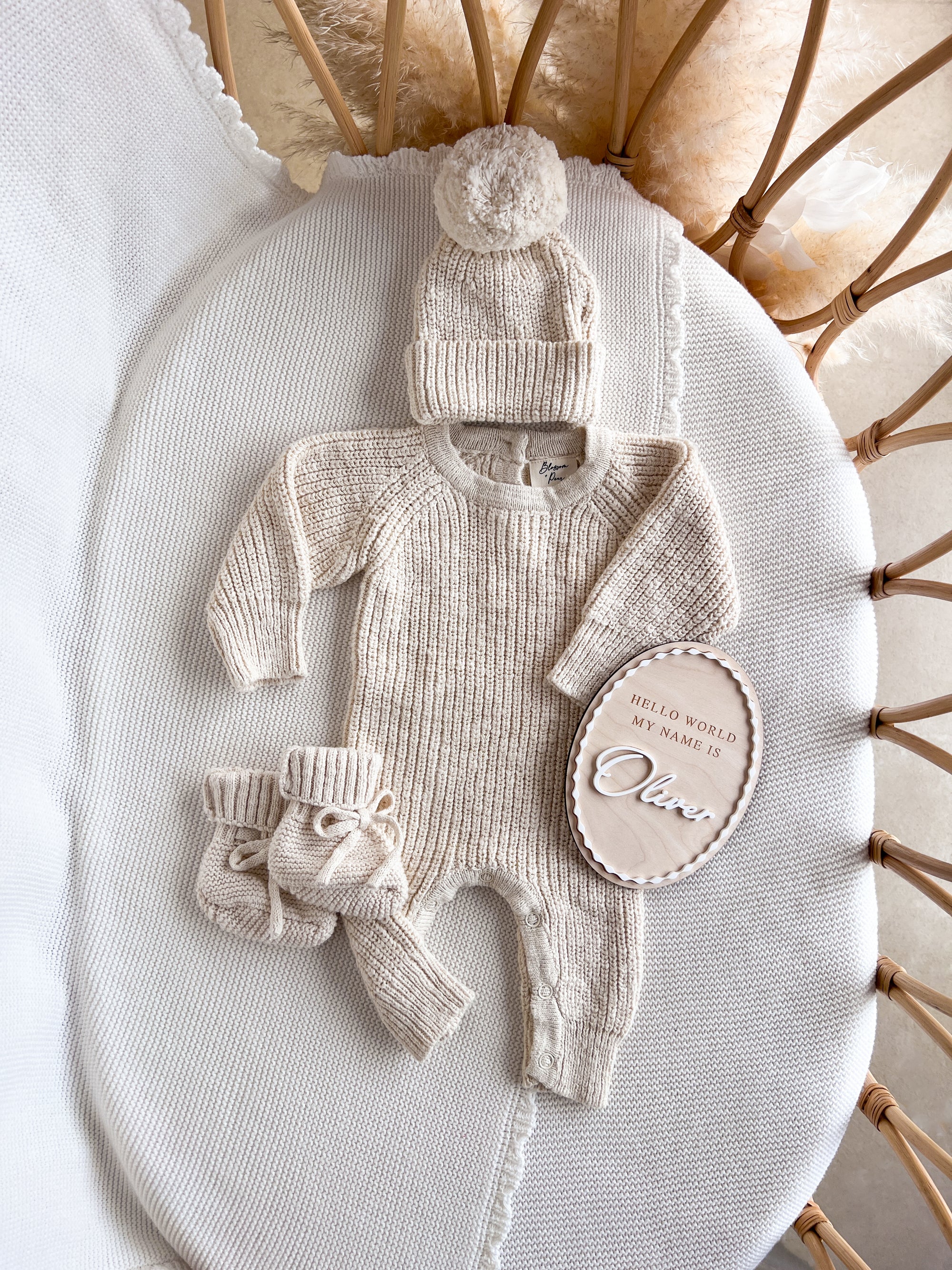 Frankie Classic Knit Romper - Honey
