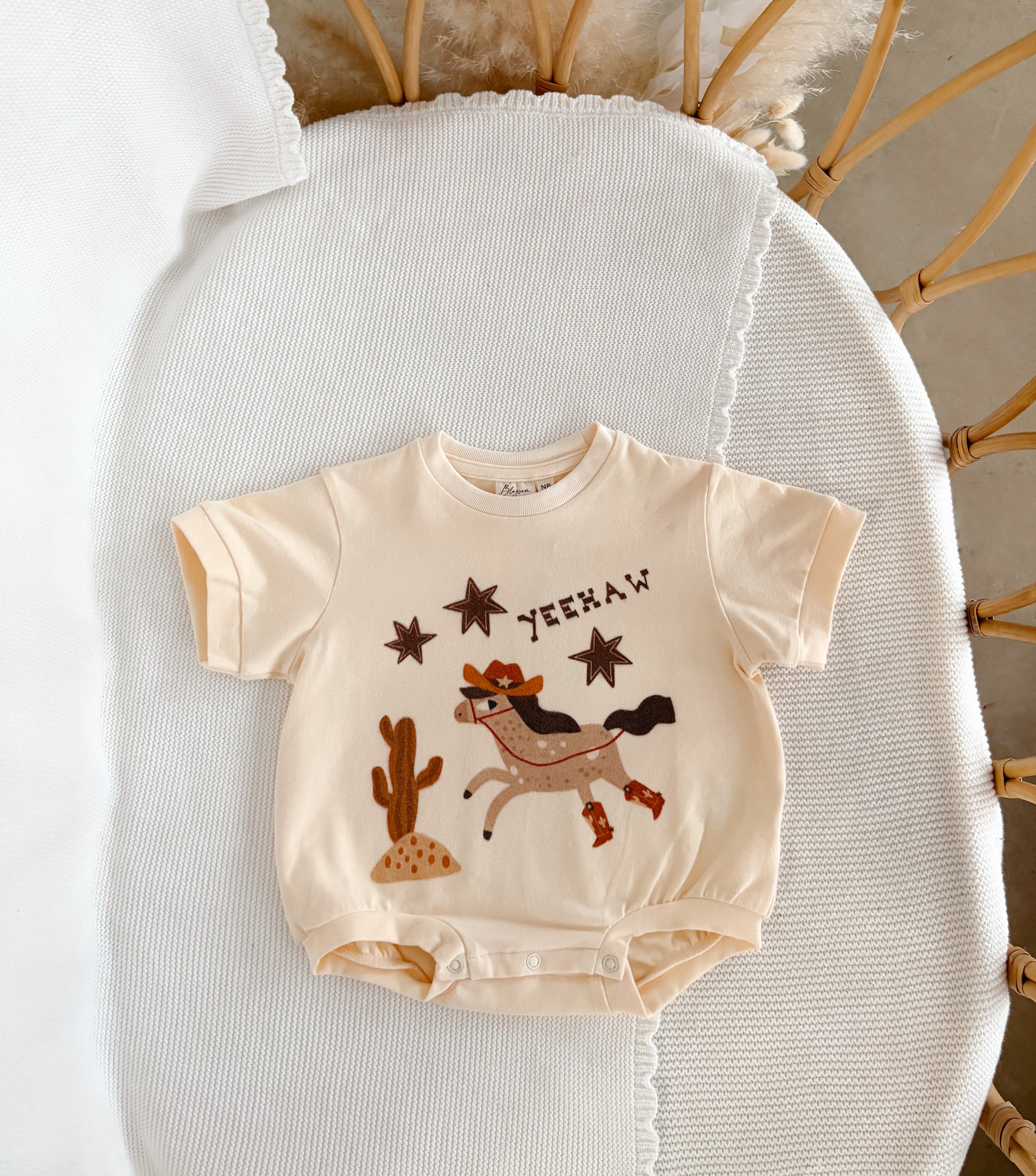 'Yeehaw' Slouch Romper - Buttermilk