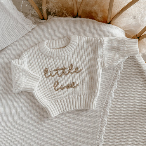 Petite - 'Little Love' Mini Knit Sweater - Milk