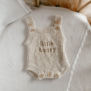 Petite - 'Little Honey' Singlet Knit Romper - Honey