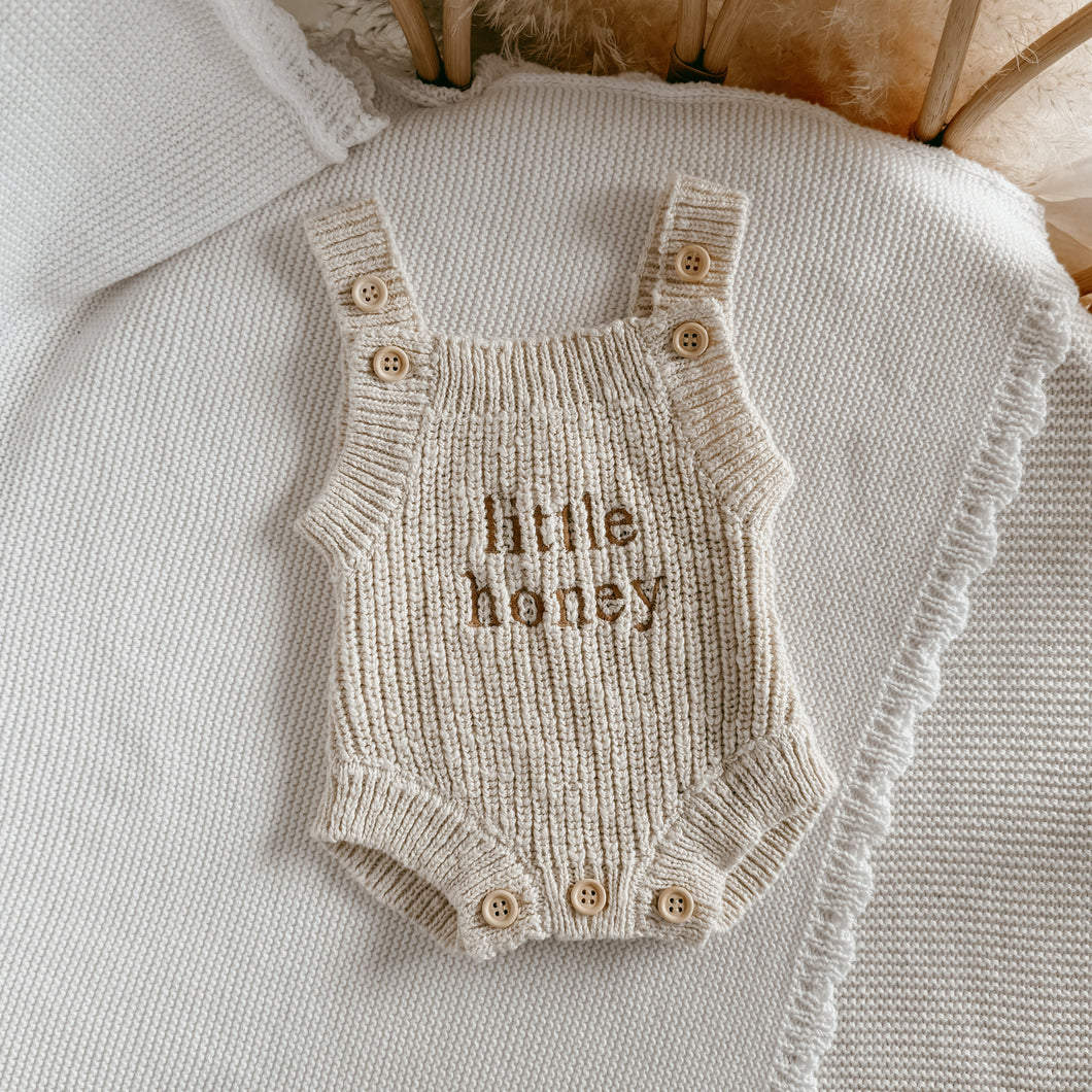 Petite - 'Little Honey' Singlet Knit Romper - Honey