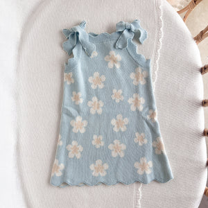 Blue Daisy Knit Dress - PRE ORDER EST DISPATCH MID-LATE MAY