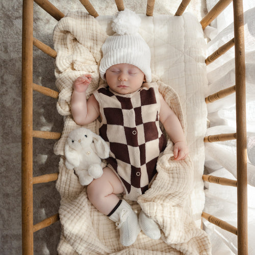 Espresso Check Knit Romper