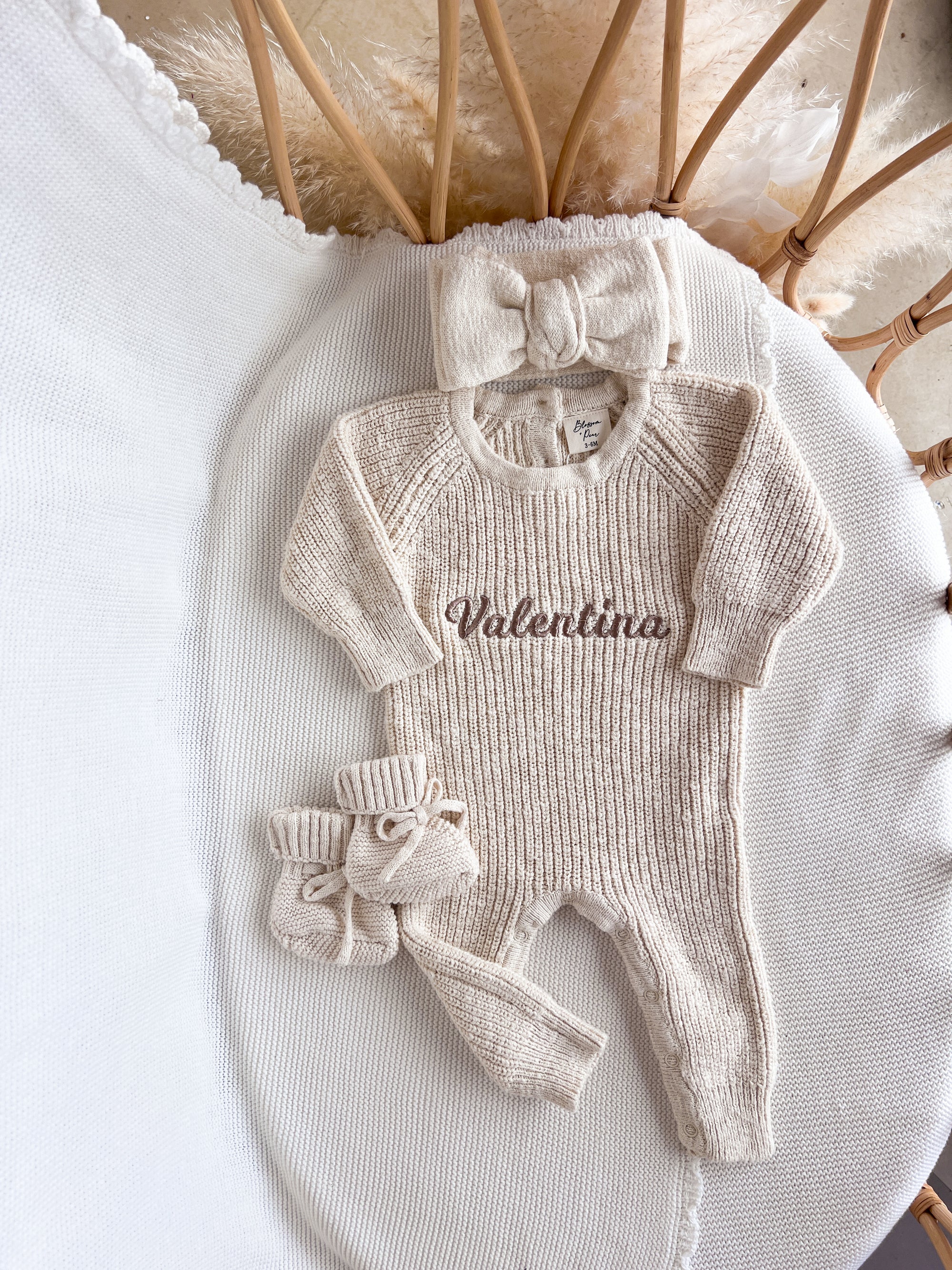 Frankie Classic Knit Romper - Honey