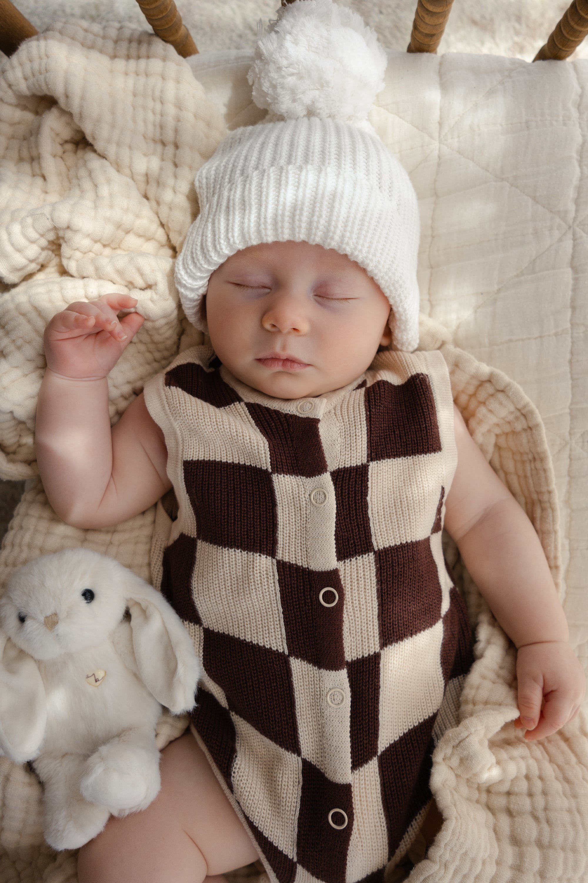 Espresso Check Knit Romper