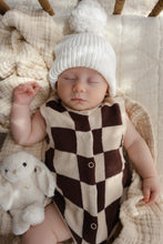 Load image into Gallery viewer, Espresso Check Knit Romper