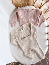 Load image into Gallery viewer, Frankie Shoulder Flutter Knit Romper - Pink Lemonade
